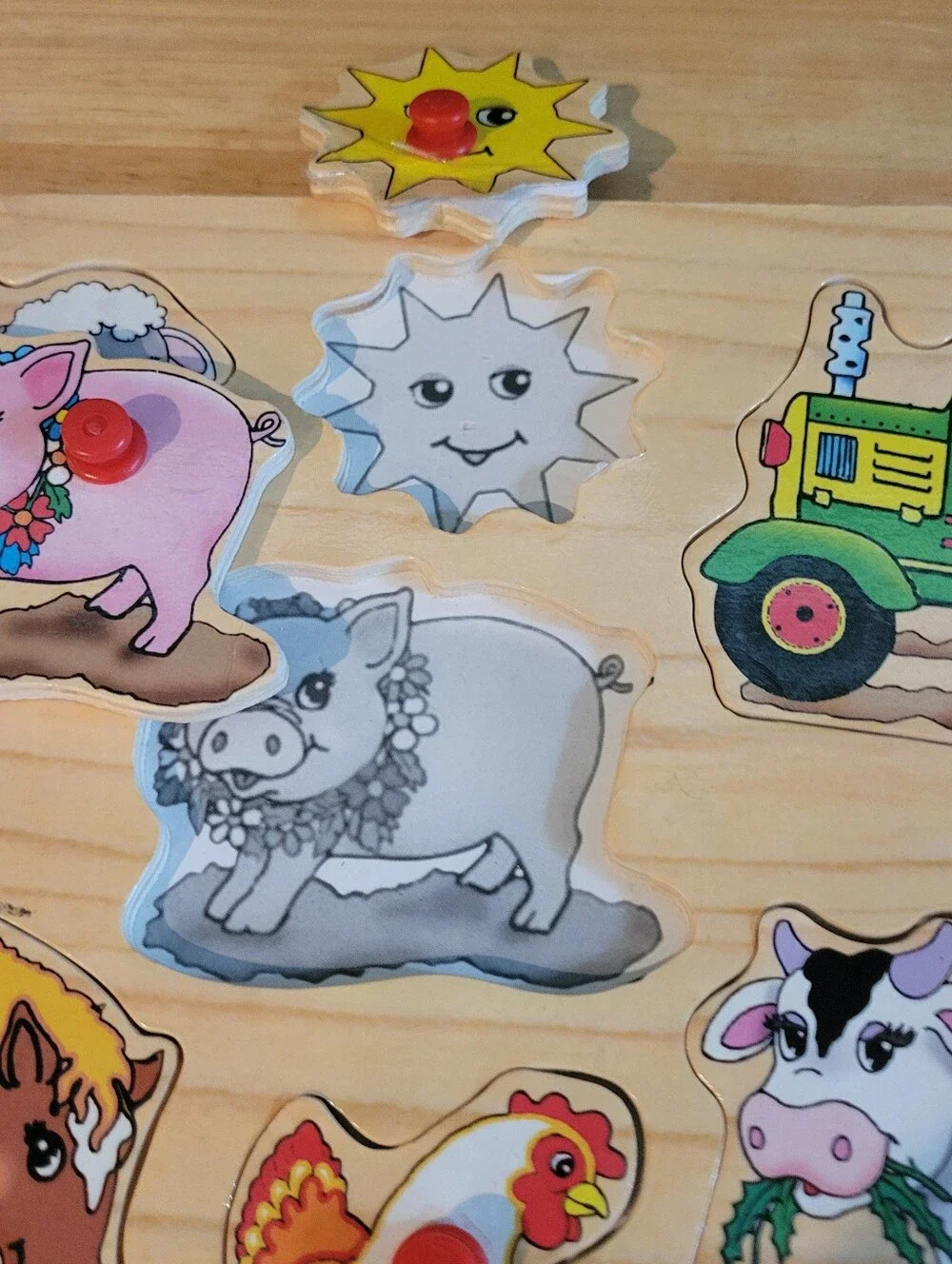 Mixed Lot of 3 Wooden Peg Puzzles Ages 2+ Various Brands Little Hands